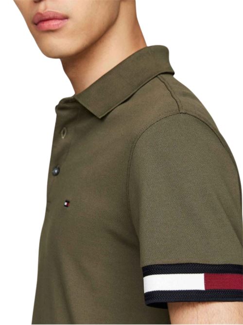Polo uomo verde in cotone Tommy Hilfiger | MW0MW38458PLI